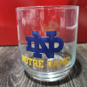 Vintage Notre Dame Fighting Fightin' Irish Drinking Glass By Libbey Glass Co